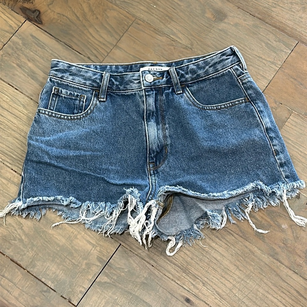 PacSun High Rise Festival Raw Hem Denim Shorts